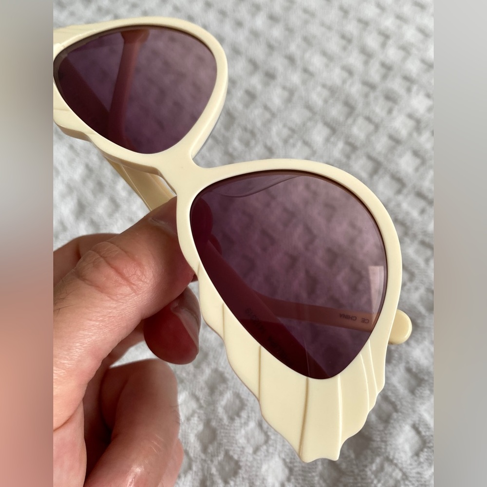 Preen by Thornton Bregazzi Phillipa Cat Eye Sunglasses Ivory Pink Lenses $380 - Picture 15 of 16